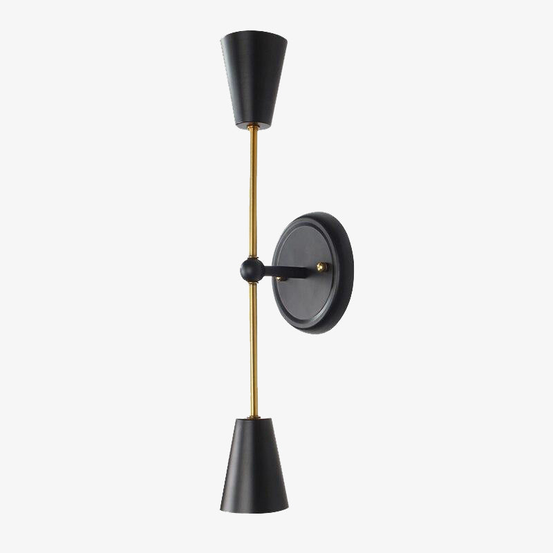 wall lamp industrial wall in black and gold metal Galioni
