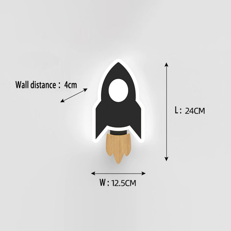 Applique murale LED avec vaisseau spatial pour enfant Bowie