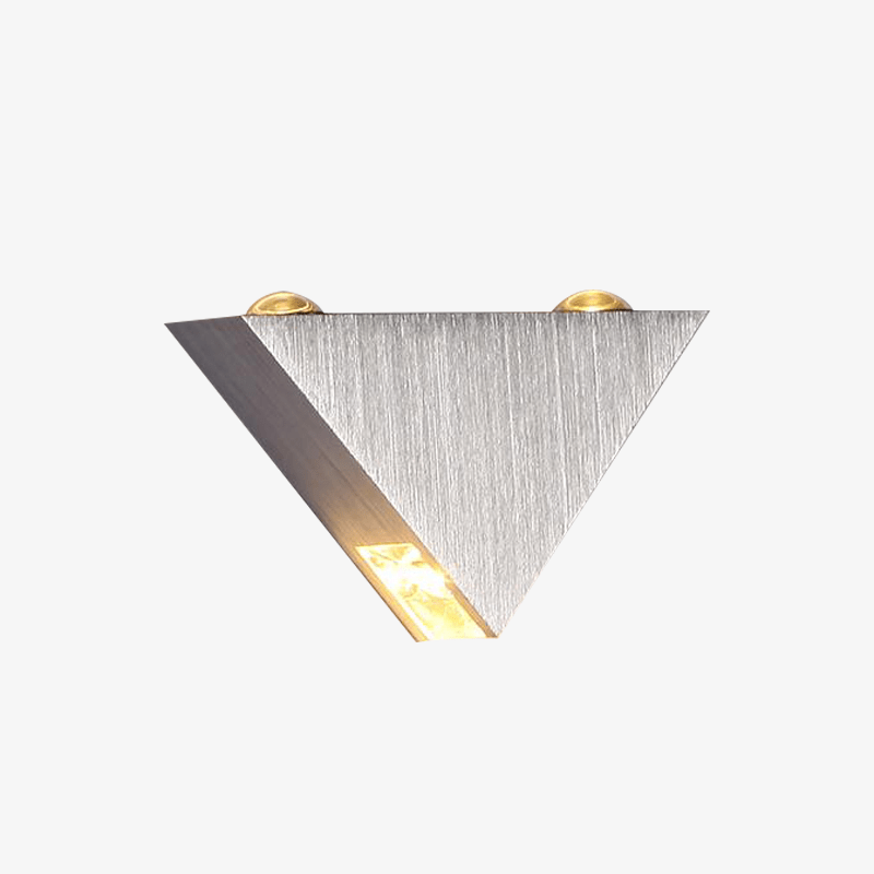 Applique murale LED chromée en aluminium brossé en triangle