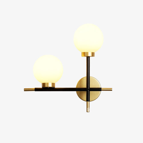 Applique murale LED design avec barres en métal boules en verre - vue 7 sur 8