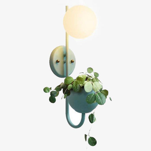 Applique murale LED design avec pot et boule en verre