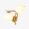Applique murale LED design croisé avec boule de verre (noir ou doré)