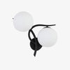 Applique murale LED design croisé avec boule de verre (noir ou doré)