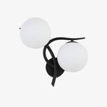 Applique murale LED design croisé avec boule de verre (noir ou doré)