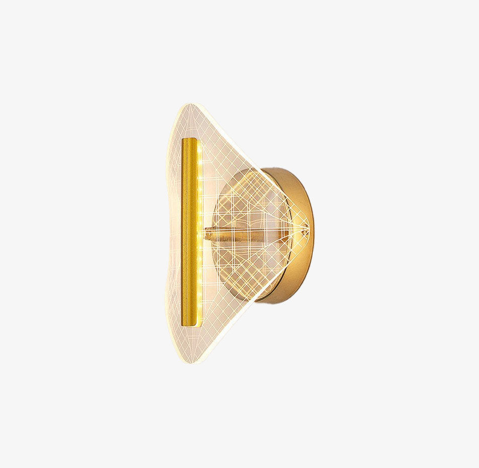 Applique murale LED moderne transparent et doré Jilor