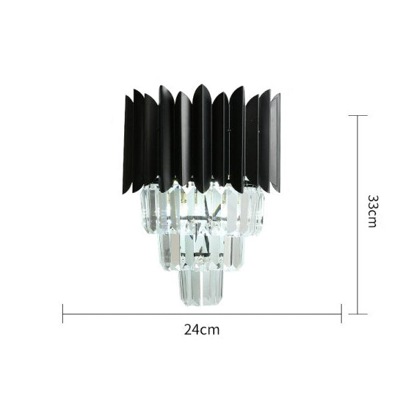 Moderna lámpara de pared con 4 niveles de lujosos cristales Etto
