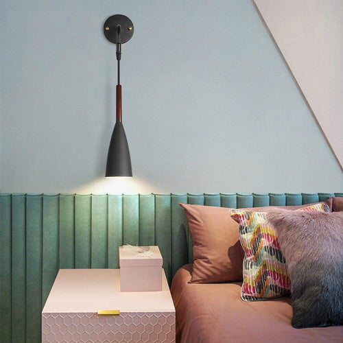 wall lamp modern wall with lampshade conical black Sophira