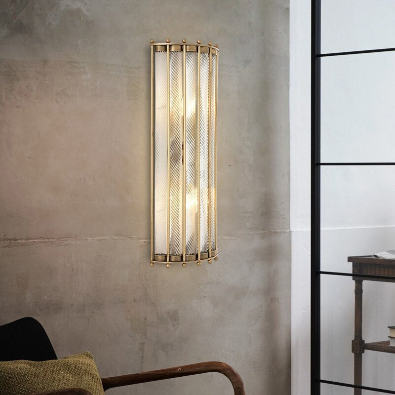 Moderna lámpara de pared cilíndrica de cristal de lujo Mylia