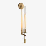 Applique murale moderne LED avec abat-jour cylindrique doré et transparent Luxury