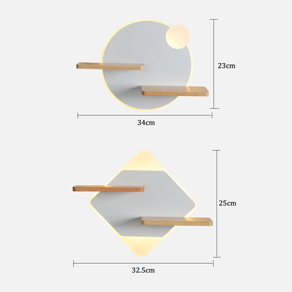 Applique murale moderne LED avec étagères en métal Olympea - vue 8 sur 8