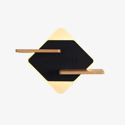 Applique murale moderne LED avec étagères en métal Olympea