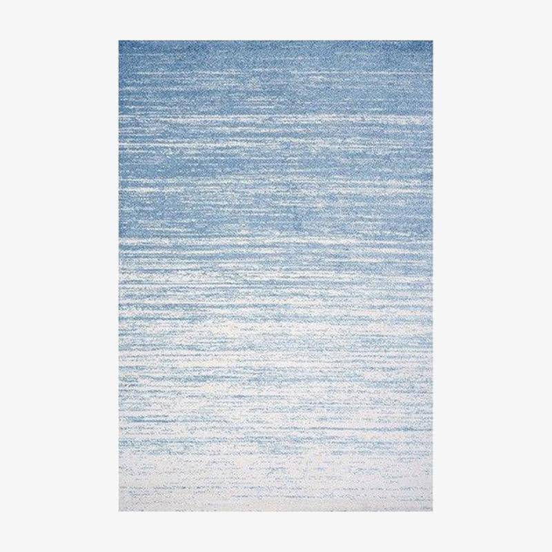 Tapis rectangle moderne au dégradé bleu et blanc style Keecy