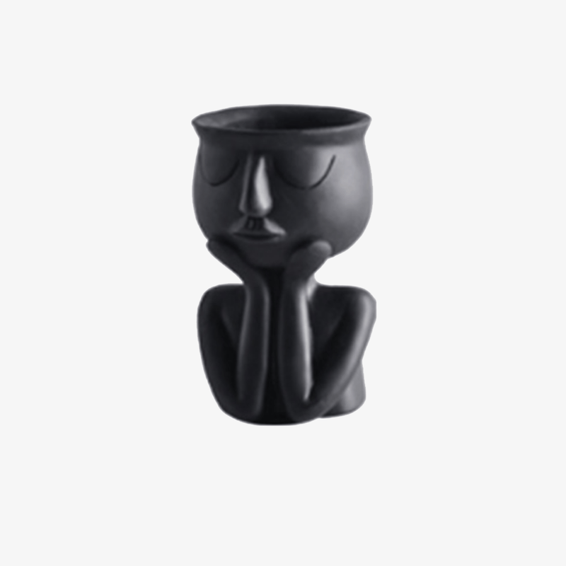 Creative coloured resin statue vase