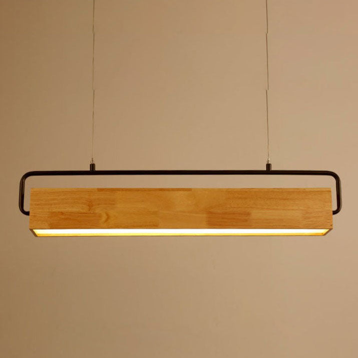 Lámpara de suspensión Wakin moderno LED rectangular de madera