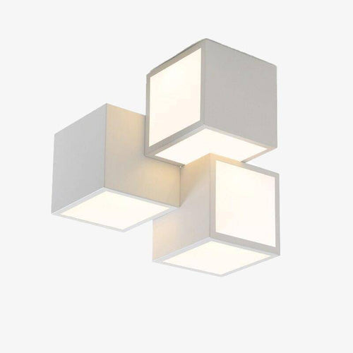 Plafonnier design à LED avec plusieurs cubes en métal Loft