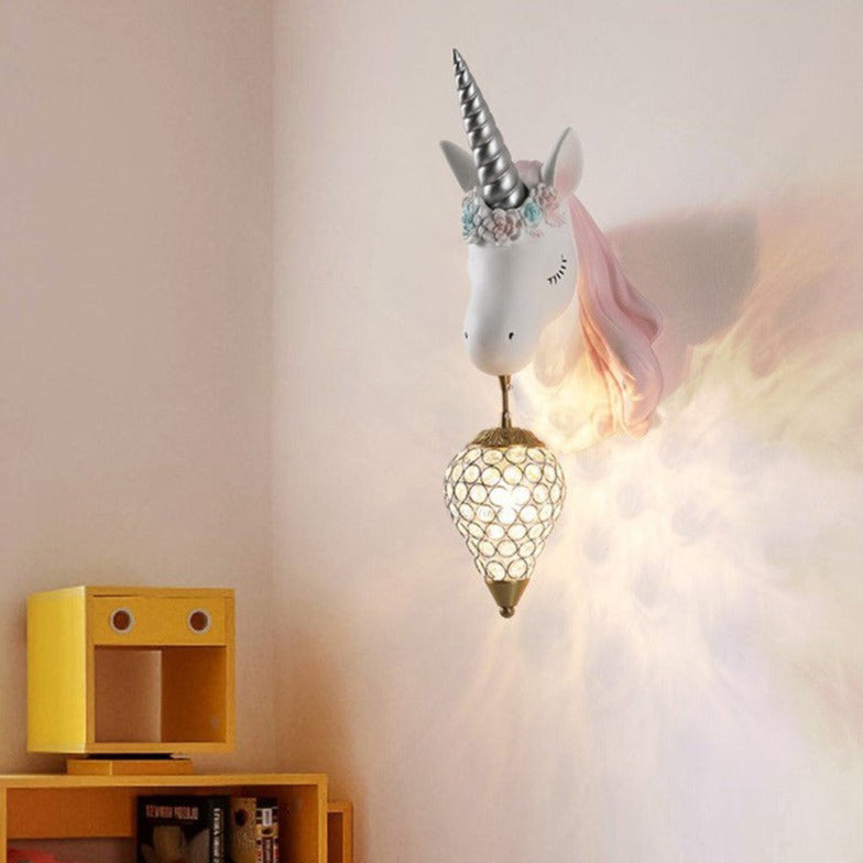 Moderna lámpara de pared de unicornio para niños Eysa