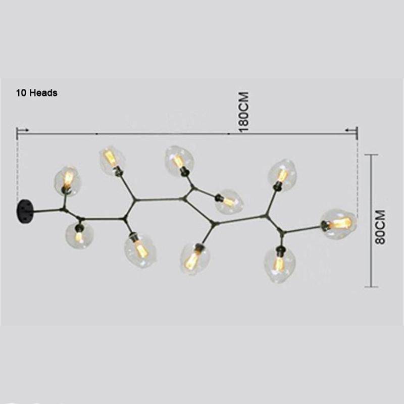 Lustre design doré avec boules de verre Lindsey