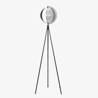 Lampadaire design LED tripod et boule en fer noir Swedish