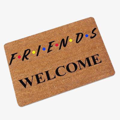 Felpudo rectangular "Friends Welcome