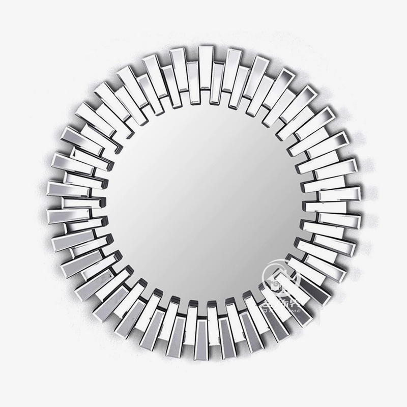 Large round wall-mounted mirror sun Console