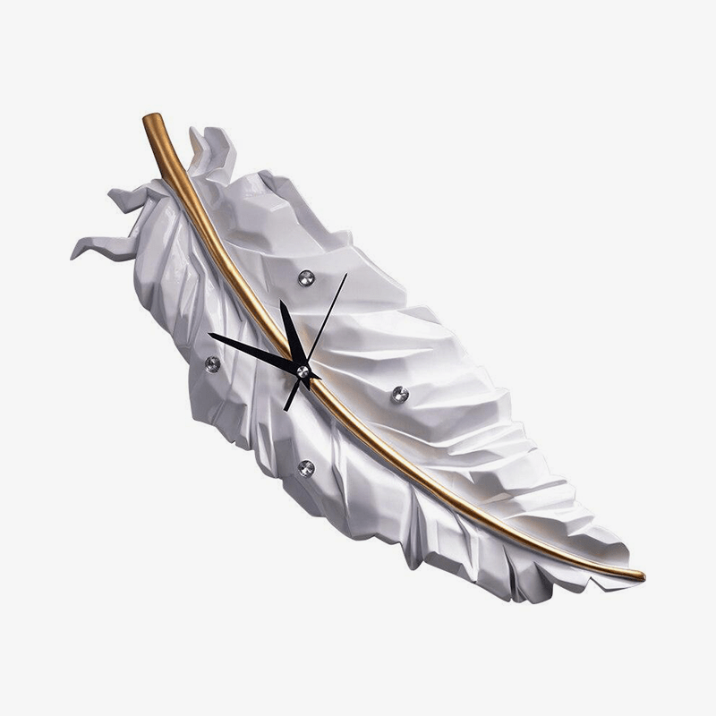 Horloge design en forme de plume blanche Creative