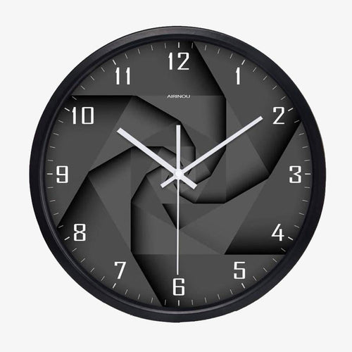 Horloge murale design noire style 3D avec chiffres Vortex