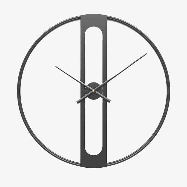 Grande Pendule murale métal rétro et vintage Noir D 88 cm Grande Pendule murale métal rétro et vintage Noir D 88 cm