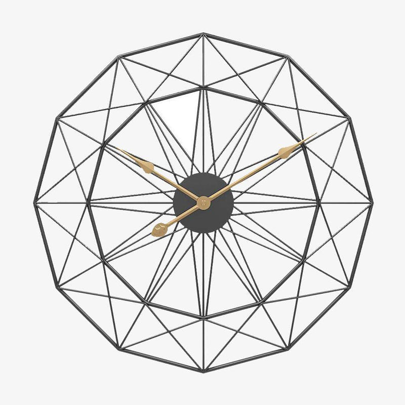 Wall clock design round geometric metal 50cm