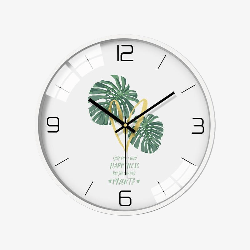 Round white modern wall clock with Silent pattern
