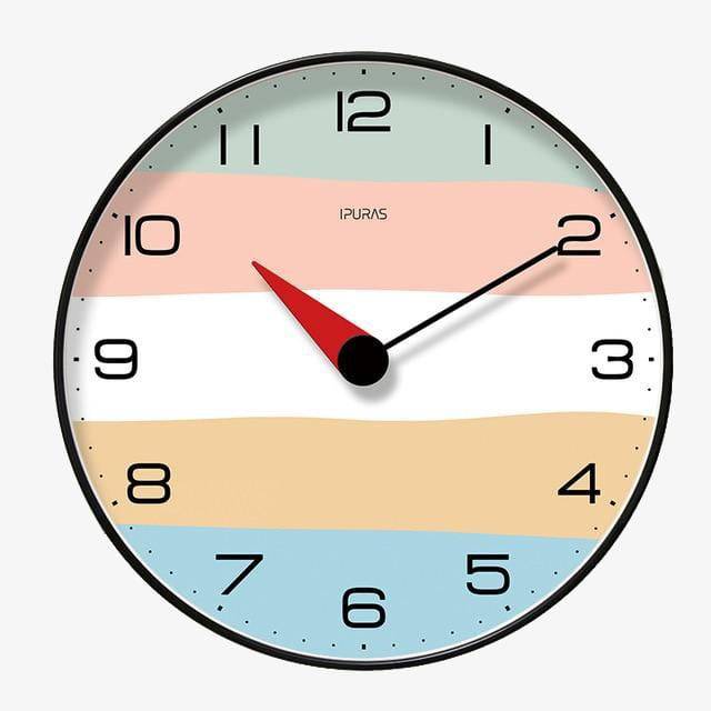 Round wall clock with colour bands Rato