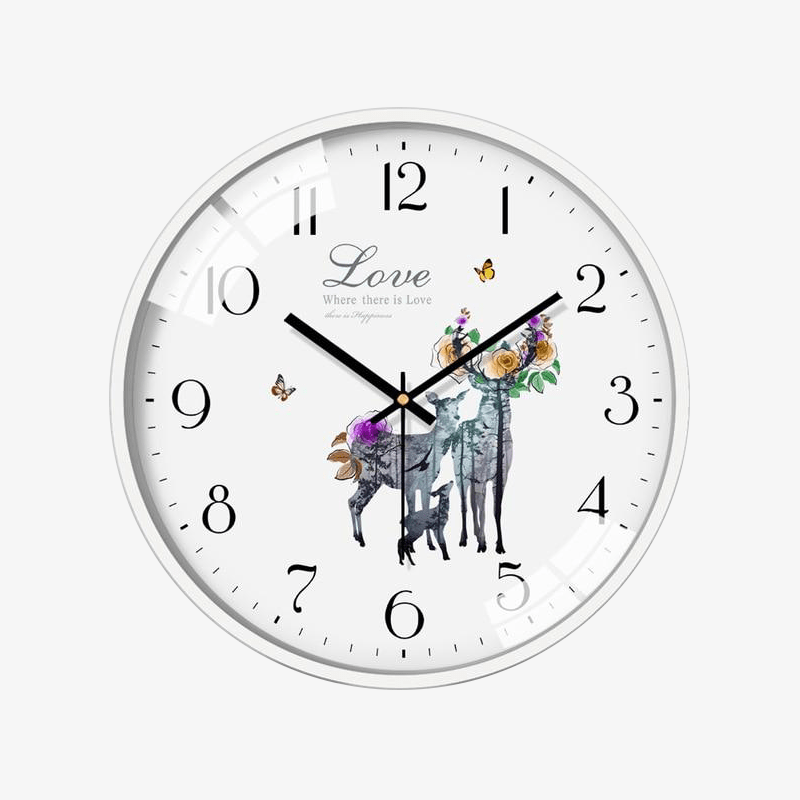 White round wall clock with Sulli D motifs
