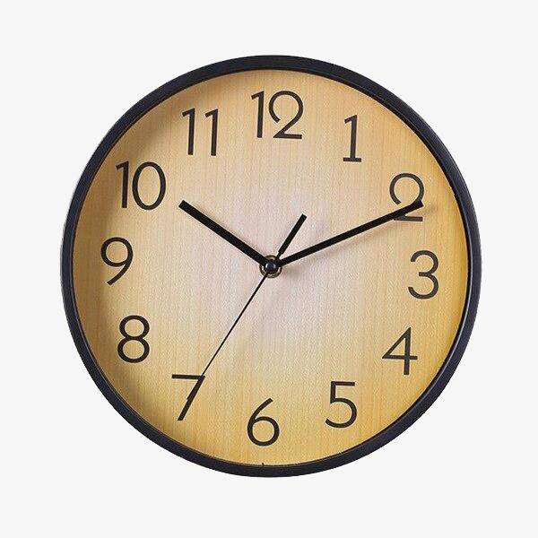 Round wooden wall clock with numbers 25cm Kitchen
