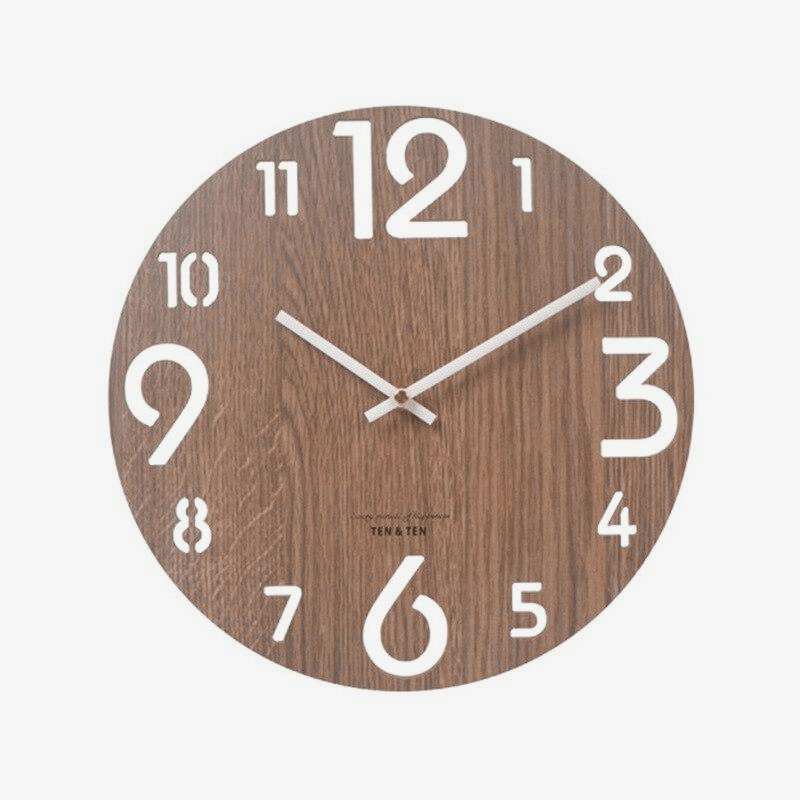 Reloj de pared redondo de madera estilo Tee I 30cm