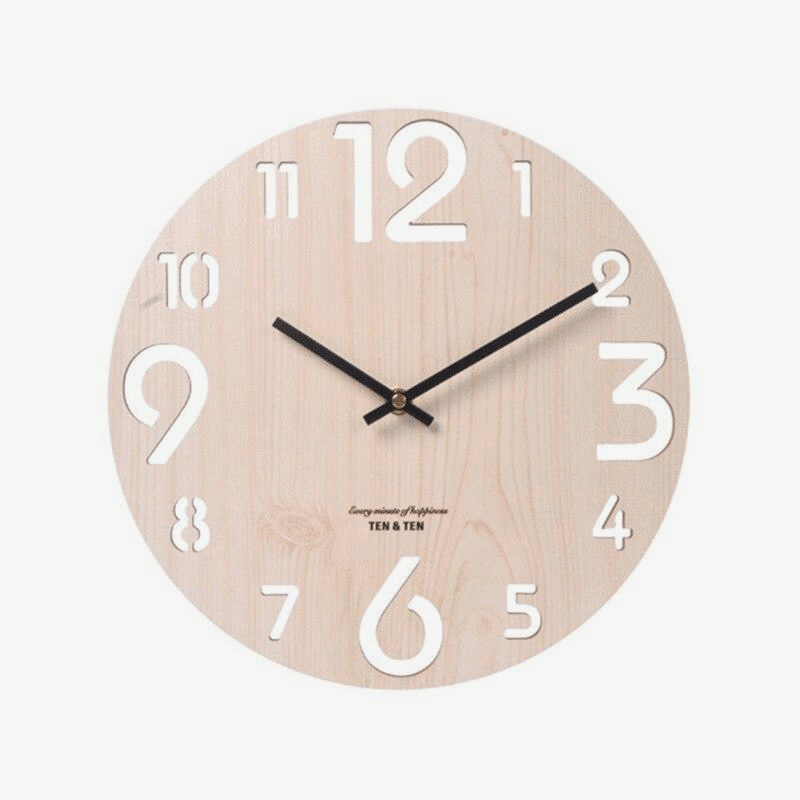 Round wooden wall clock Tee IV style 30cm