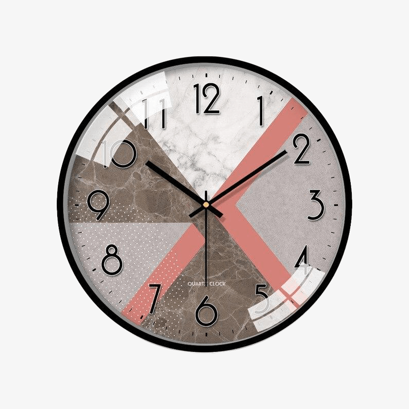 Modern marble style round wall clock II