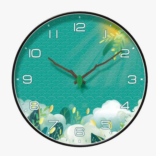 Reloj de pared redondo verde Rato