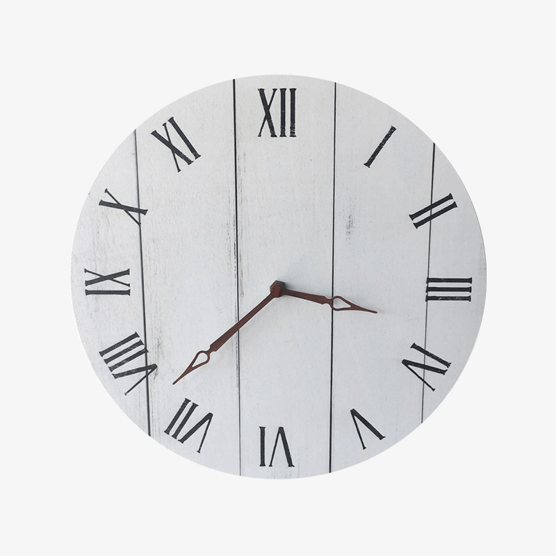 Horloge murale scandinave en bois blanc 28cm Hours