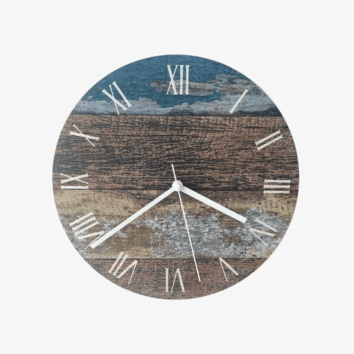 Horloge murale scandinave en bois coloré 28cm Hours - vue 2 sur 3