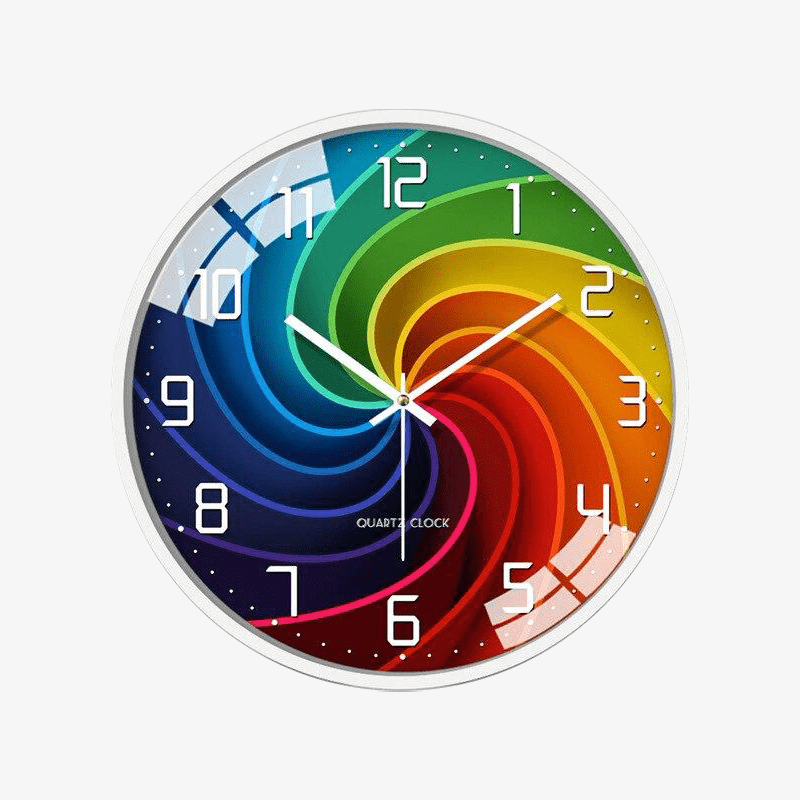Modern round clock rainbow style B