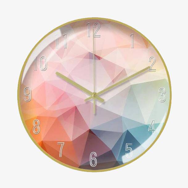 Horloge ronde multicolore 3D en métal 30cm Creative