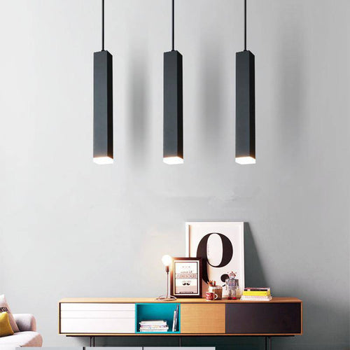 Rectangular LED Design pendant light (black or white)