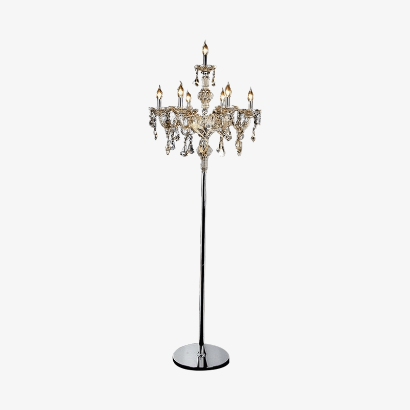 Floor lamp with crystal candles
