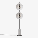 Lampadaire design à LED avec ronds et base en marbre Tripot