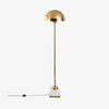 Lampadaire design à LED en métal doré avec abat-jour sphérique