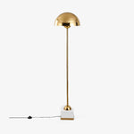Lampadaire design à LED en métal doré avec abat-jour sphérique