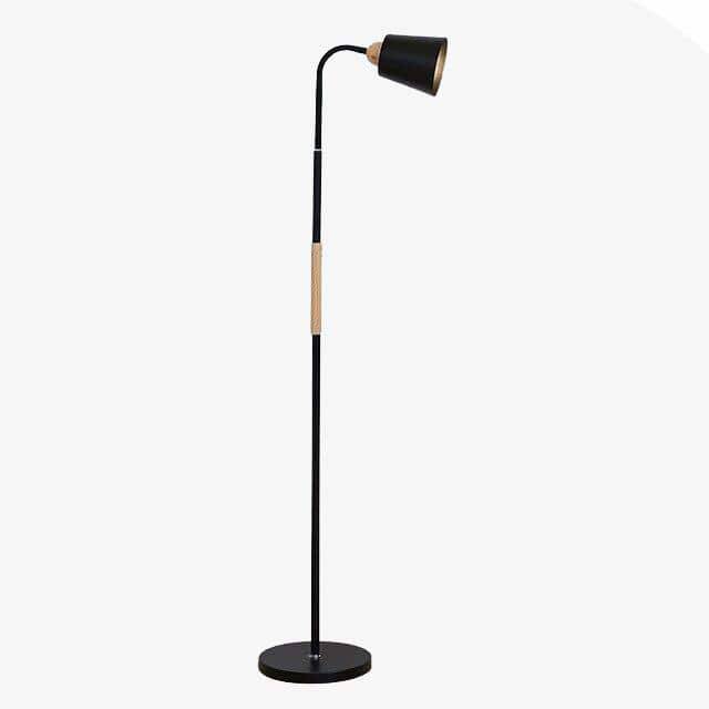 Moderna lámpara de pie LED en metal y madera Decoración
