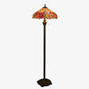 Lampadaire rustique avec abat-jour en verre coloré Tiffany