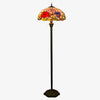 Lampadaire tiffany avec abat-jour en verre vitrail rouge et vert