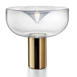 Lampe à poser design doré et bulle en verre