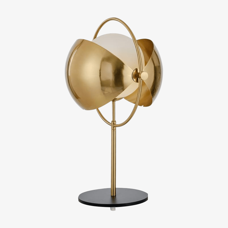 Lampe à poser design LED avec boule en verre et métal doré Luxury